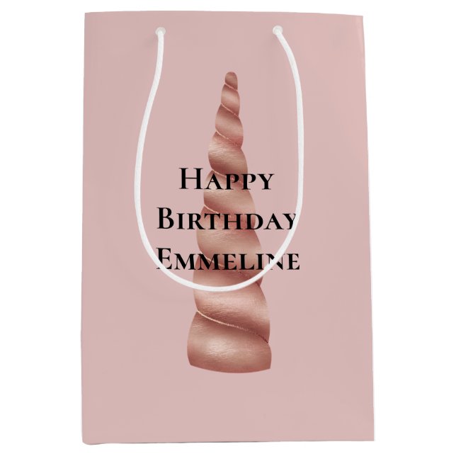  Rosa ros Guld Glam Unicorn Birthday (Framsidan)