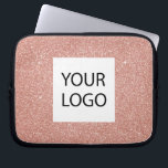 Rosa ros Guld Glitter - Anpassningsbarnas Logotyp  Laptop Fodral<br><div class="desc">Rosa ros Faux Glitter och Gnistra Elegant Anpassningsbar Logotyp Promotional Corporate Bag eller Sleeve Promotional Guld för en skönhetsindustrigåva. Det här fodral kan anpassas så att det omfattar företagets eller företagets logotyp.</div>