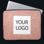 Rosa ros Guld Glitter - Anpassningsbarnas Logotyp  Laptop Fodral<br><div class="desc">Rosa ros Faux Glitter och Gnistra Elegant Anpassningsbar Logotyp för säljfrämjande åtgärder för bärbara datorer eller Sleeve Promotional Guld. Det här fodral kan anpassas så att det omfattar företagets eller företagets logotyp.</div>