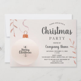Rosa ros Guld Glitter Corporate Julfest Inbjudningar