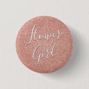 Rosa ros Guld Glitter & Gnistra Flower Girl Knapp