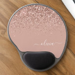 Rosa ros Guld Glitter Monogram Namn Gel Musmatta<br><div class="desc">Ro Guld -  Rosa Gnistra Glitter Monogram Namn och Initial Mousepad (Mouse Pad). Det gör perfekten söt 16-årsjubileum,  bröllop,  möhippa,  årsdag,  babydusch eller bachelorette-fest för någon som glam lyxen och chic stilar i kärlek.</div>