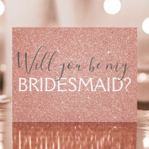 Rosa ros Guld Glitter och Gnistra Bridesmaid