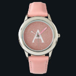 Rosa ros Guld Glitter och Gnistra Monogram Armbandsur<br><div class="desc">Monogram Watch för rosa ros Faux Glitter och Gnistra Elegant Guld och . Den här bevakningen kan anpassas så att den omfattar ditt första och första namn. Glitter Watch i Ro gör en underbar Möhippa,  Födelsedagsfest eller Bachelorette-partiets gåva till den speciella person som kärlek Guld.</div>