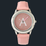 Rosa ros Guld Glitter och Gnistra Monogram Armbandsur<br><div class="desc">Monogram Watch för rosa ros Faux Glitter och Gnistra Elegant Guld och . Den här bevakningen kan anpassas så att den omfattar ditt första och första namn. Glitter Watch i Ro gör en underbar Möhippa,  Födelsedagsfest eller Bachelorette-partiets gåva till den speciella person som kärlek Guld.</div>