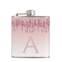 Rosa ros Guld Glitter och Gnistra Monogram