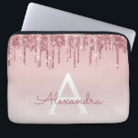 Rosa ros Guld Glitter och Gnistra Monogram Laptop Fodral<br><div class="desc">Rosa - Ro Guld Faux-påfyllning Glitter och Gnistra Elegant Monogram bärbar dator Fodral. Det här monogrammade fodral kan anpassas så att det omfattar ditt första och första namn.</div>