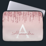 Rosa ros Guld Glitter och Gnistra Monogram Laptop Fodral<br><div class="desc">Rosa - Ro Guld Faux-påfyllning Glitter och Gnistra Elegant Monogram bärbar dator Fodral. Det här monogrammade fodral kan anpassas så att det omfattar ditt första och första namn.</div>