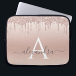 Rosa ros Guld Glitter och Gnistra Monogram Laptop Fodral<br><div class="desc">Rosa ros Faux Glitter och Gnistra Elegant Monogram Fodral. Fodral kan anpassas så att det omfattar ditt första och första namn.</div>