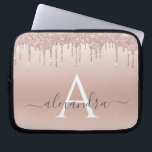 Rosa ros Guld Glitter och Gnistra Monogram Laptop Fodral<br><div class="desc">Rosa ros Faux Glitter och Gnistra Elegant Monogram Fodral. Fodral kan anpassas så att det omfattar ditt första och första namn.</div>
