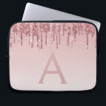 Rosa ros Guld Glitter och Gnistra Monogram Laptop Fodral<br><div class="desc">Rosa - Ro Guld Faux-påfyllning Glitter och Gnistra Elegant Monogram bärbar dator Fodral. Det här monogrammade fodral kan anpassas så att det omfattar ditt första och första namn.</div>