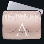 Rosa ros Guld Glitter och Gnistra Monogram Laptop Fodral<br><div class="desc">Rosa ros Faux Glitter och Gnistra Elegant Monogram Fodral. Fodral kan anpassas så att det omfattar ditt första och första namn.</div>