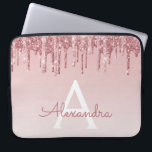 Rosa ros Guld Glitter och Gnistra Monogram Laptop Fodral<br><div class="desc">Rosa - Ro Guld Faux-påfyllning Glitter och Gnistra Elegant Monogram bärbar dator Fodral. Det här monogrammade fodral kan anpassas så att det omfattar ditt första och första namn.</div>