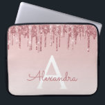 Rosa ros Guld Glitter och Gnistra Monogram Laptop Fodral<br><div class="desc">Rosa - Ro Guld Faux-påfyllning Glitter och Gnistra Elegant Monogram bärbar dator Fodral. Det här monogrammade fodral kan anpassas så att det omfattar ditt första och första namn.</div>