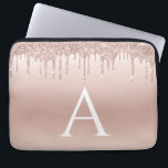 Rosa ros Guld Glitter och Gnistra Monogram Laptop Fodral<br><div class="desc">Rosa ros Faux Glitter och Gnistra Elegant Monogram Fodral. Fodral kan anpassas så att det omfattar ditt första och första namn.</div>