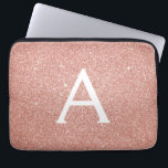 Rosa ros Guld Glitter och Gnistra Monogram Laptop Fodral<br><div class="desc">Rosa ros Faux Glitter och Gnistra Elegant Monogram Fodral. Fodral kan anpassas så att det omfattar ditt första och första namn.</div>