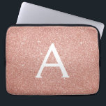 Rosa ros Guld Glitter och Gnistra Monogram Laptop Fodral<br><div class="desc">Rosa ros Faux Glitter och Gnistra Elegant Monogram Fodral. Fodral kan anpassas så att det omfattar ditt första och första namn.</div>