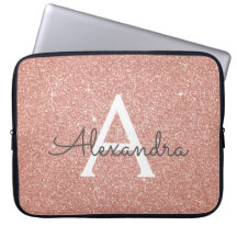 Rosa ros Guld Glitter och Gnistra Monogram