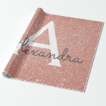Rosa ros Guld Glitter och Gnistra Monogram Presentpapper<br><div class="desc">Rosa ros Faux Glitter och Gnistra Elegant Gift Wrapping Papper. Den här presentförpackningens pappra kan anpassas så att den omfattar ditt första och första namn för en gåva till paket för en flickbarnskötare,  Möhippa,  Bachelorette Party eller Girl's Födelsedagsfest.</div>