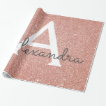 Rosa ros Guld Glitter och Gnistra Monogram Presentpapper<br><div class="desc">Rosa ros Faux Glitter och Gnistra Elegant Gift Wrapping Papper. Den här presentförpackningens pappra kan anpassas så att den omfattar ditt första och första namn för en gåva till paket för en flickbarnskötare,  Möhippa,  Bachelorette Party eller Girl's Födelsedagsfest.</div>