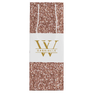 rosa ros Guld Glitter och Namn-förmån