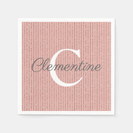 Rosa ros Guld Glitter Rand Pappersservett