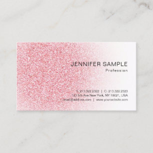 Rosa ros Guld Glitter ser modern Elegant ut Visitkort