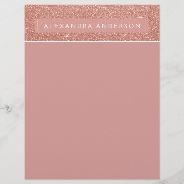 Rosa ros Guld Gnistra Glitter Girly Monogram (Framsida)