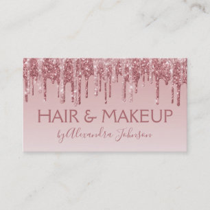 Rosa ros Guld Gnistra Glitter Hair Makeup Visitkort