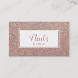 Rosa ros Guld Gnistra Glitter Nail Artist Visitkort
