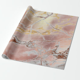 Rosa ros Guld Grungy Copper Marble Stone Brushes Presentpapper