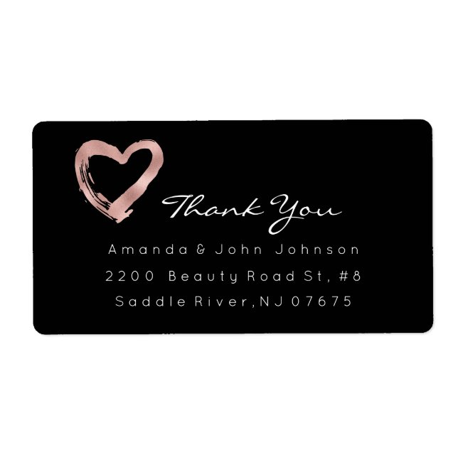 Rosa ros Guld Heart- pensel Tack Fraktsedel (Framsidan)