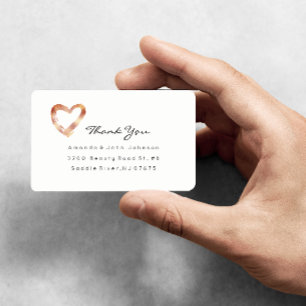 Rosa ros Guld Heart White Anpassningsbar Tack Fraktsedel