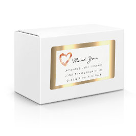 Rosa ros Guld Heart  White OSA Framework Tack Fraktsedel