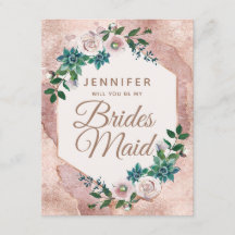 Rosa ros Guld kommer du att bli min bridesmaid