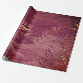 Rosa ros Guld Marble Molten Burgundy  Presentpapper