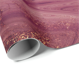 Rosa ros Guld Marble Molten Burgundy  Presentpapper