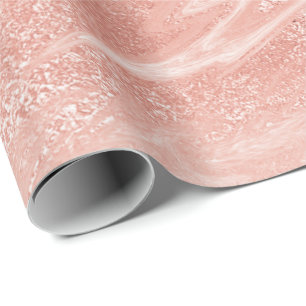 Rosa ros Guld Marble Molten Pastel Peach Presentpapper