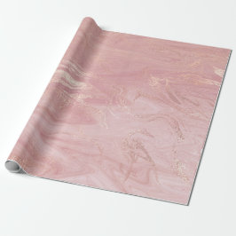 Rosa ros Guld Marble Molten Pastel Shiny Presentpapper