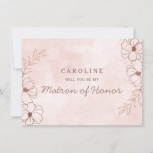 Rosa ros Guld Matron of Honor Frieri kort