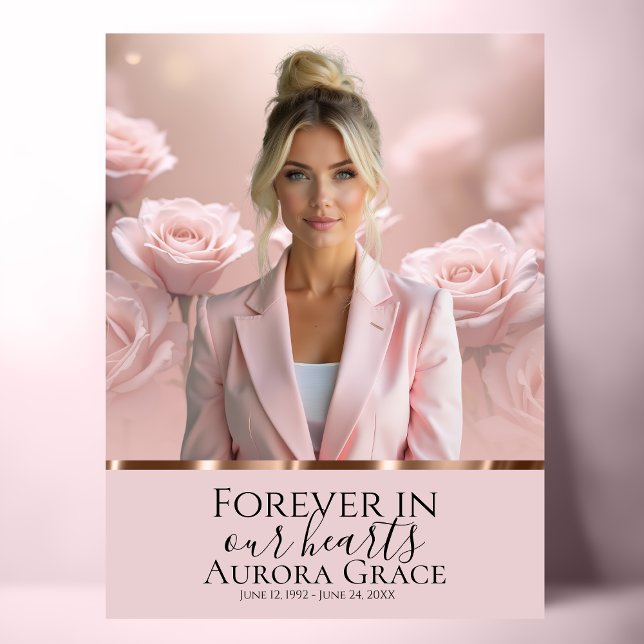 Rosa ros Guld Memorial Poster (Skapare uppladdad)