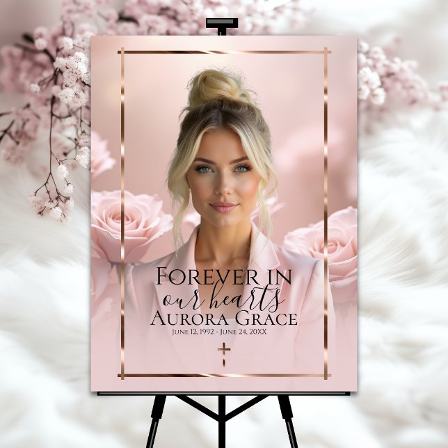 Rosa ros Guld Memorial Poster (Skapare uppladdad)