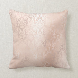 Rosa ros Guld Metallic Damask Royal Antonietta Kudde