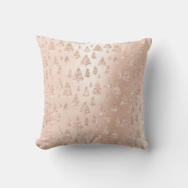 Rosa ros Guld Metallic Glitter Julgran Lux Kudde