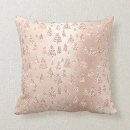 Rosa ros Guld Metallic Glitter Julgran Lux Kudde