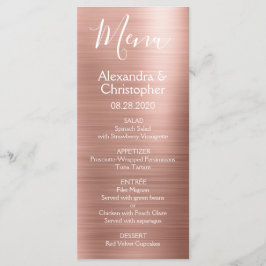 Rosa ros Guld Modern och Elegant bröllop Menu Meny