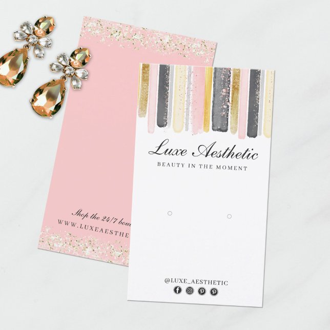  Rosa ros Guld Paint Ararring Jewelry Visning Visitkort (Skapare uppladdad)