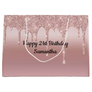  Rosa ros Guld-Personligen i Glitter