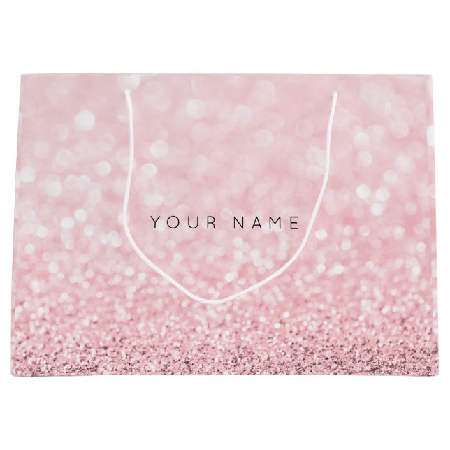 Rosa ros Guld Powder Glitter Favor Gift Grått (Framsidan)