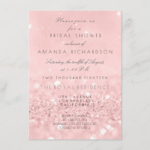 Rosa ros Guld Powder Glitter Möhippa Inbjudningar